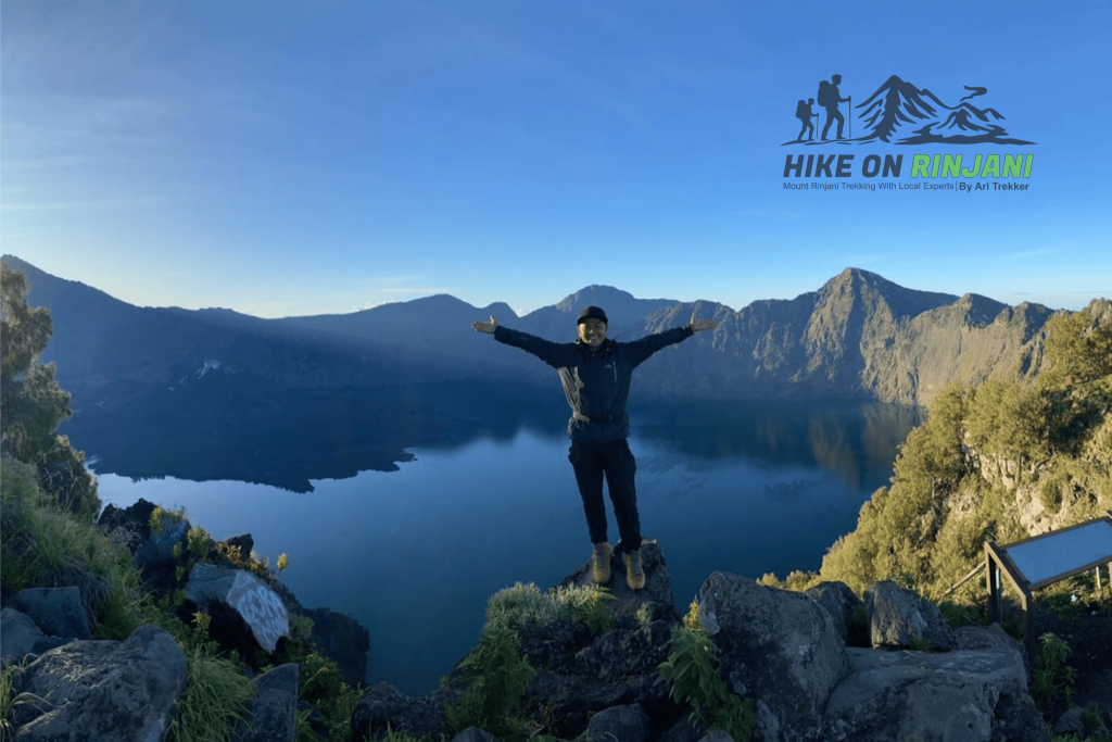 The serene Segara Anak lake nestled in Mount Rinjani