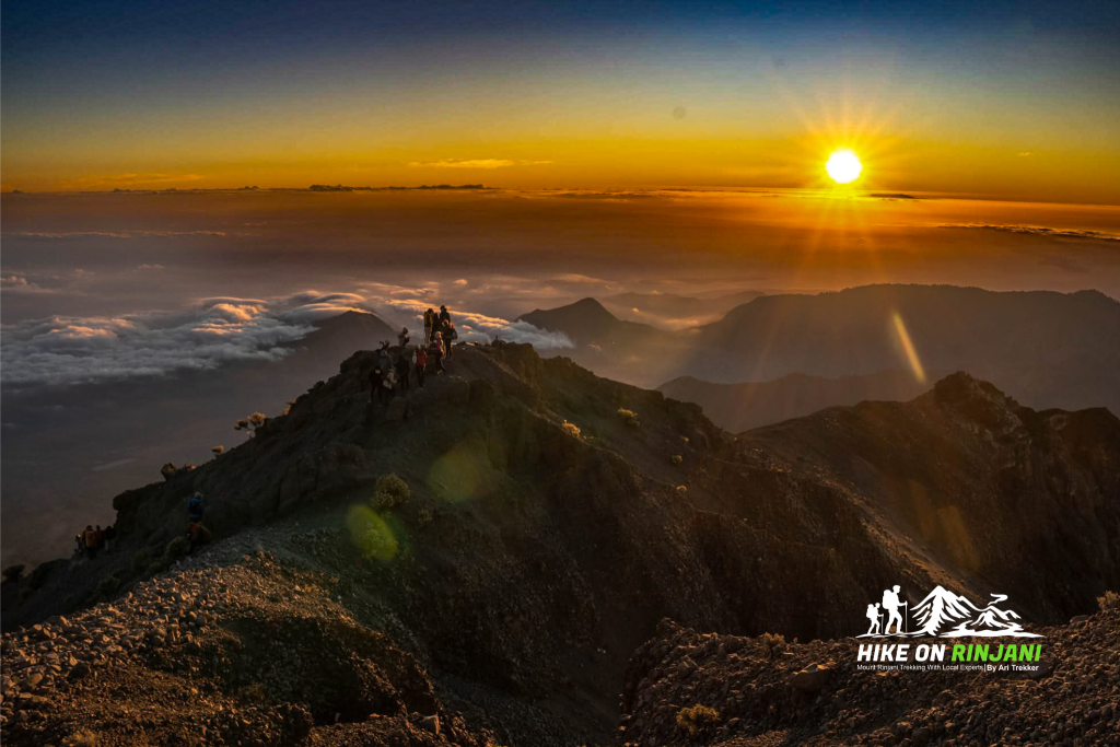 Sunrise View from the Summit of Mount Rinjani via the Sembalun Route